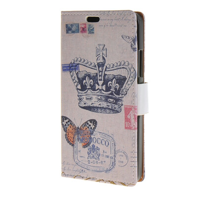 

MOONCASE Postcard Postmark Design Leather Wallet Flip Card Slot Bracket Back Case Cover for Microsoft Lumia 640 A05