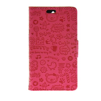

MOONCASE Cute Little Witch Leather Side Flip Wallet Card Holder Stand Pouch ЧЕХОЛ ДЛЯ Huawei Ascend Y360 Hot pink