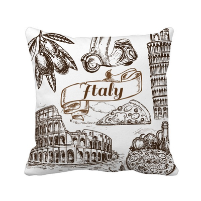 

Italy Famous Landscape Travel Places Pattern Square Throw Pillow Insert Cushion Cover Home Sofa Decor Gift