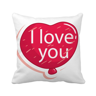 

Valentines Day Pink I Love You Balloon Square Throw Pillow Insert Cushion Cover Home Sofa Decor Gift
