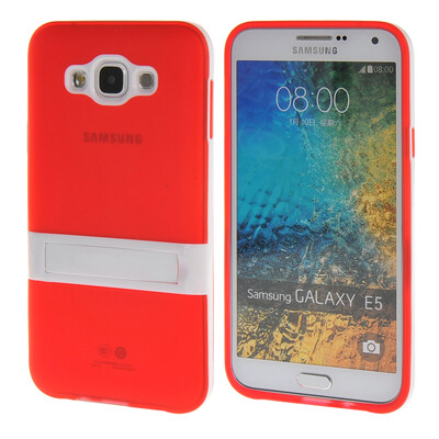 

MOONCASE Galsxy E5 Дело Желе Цвет силиконовый гель ТПУ Тонкий с подставкой обложка чехол для Samsung Galsxy E5 красный