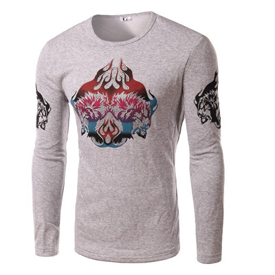 

zogaa новую мужскую футболку моды печать добавить шерсти