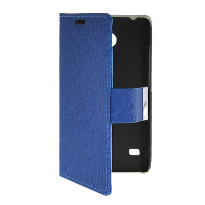

MOONCASE Slim Leather Side Flip Wallet Card Slot Pouch with Kickstand Shell Back Case Cover for Huawei Ascend Y550 Blue