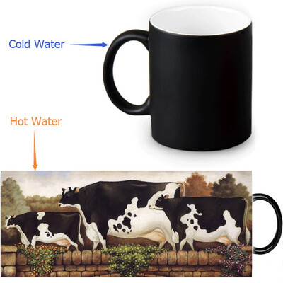 

Cow 350ml12oz Heat Reveal Mug Color Change Coffee Cup Sensitive Morphing Mugs Magic Mug Milk Tea Cups