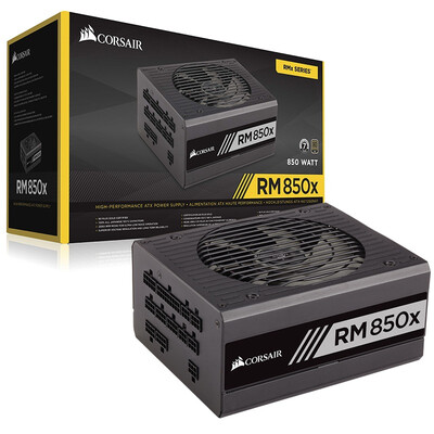 

USCorsair Rated 850W RM850x Power 80PLUS Gold Full Module Low Fan Stop Ten Year Warranty