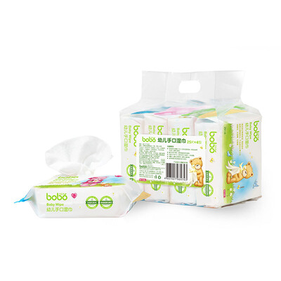 

music baby (BOBO) baby soft wipes hand-mouth (25 wet paper towel * 4)