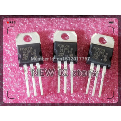 

Free shipping 50PCSLOT P75NF75 P75N75 STP75NF75 STP75NF75FP 75V TO-220 Transistor