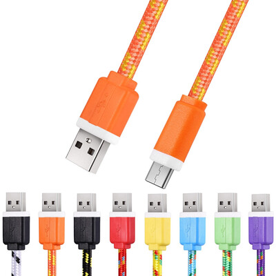 

1M Micro USB плоский плетеный адаптер для зарядного устройства для кабельного адаптера для смартфонов Android