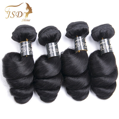 

JSDShine Virgin Indian Loose Wave Hair 4 Bundles Indian Hair Bundles Deals Grade 7A Unprocessed Virgin Hair Free Shipping