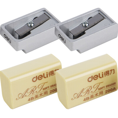 

Deli 33224 pencil sharpener economic suit white 1 boxed 2 pencil sharpener 2 rubber