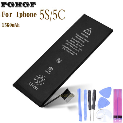 

FGHGF Phone Battery For Apple Phone Iphone 5S 5C 38V 1560mah Replacemen Repair 0 cycle With Tools Kit