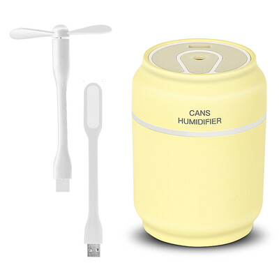 

TOMNEW 200ML Mini Cool Mist Cans Humidifiers USB Ultrasonic Air Purifier with Mini USB Fan&LED Light for Home Office or Car