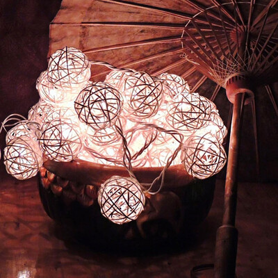

25m 20 LEDs Rattan Ball Fairy String Lights