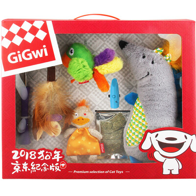 

Gui for GiGwi Cat Gift Box Interactive Toy Retractable Cat Stick Catnip Toy Paper Toy 5 Piece Set