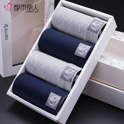 

Urban Beauty Men&39s Underwear Men&39s Comfortable Breathable Solid Color Waist Boxer Men&39s Combination Panties 4 Pack BK17K07 Flower AshFlower GreyDark BlueDark Blue