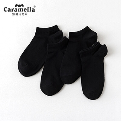 

Caramella mens boat socks spring&summer shallow mouth invisible socks comfortable breathable gift box socks slip invisible cotton socks 53304 black code