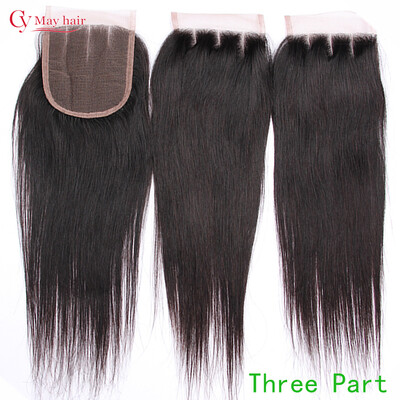 

Brazilian Virgin Hair Straight Closure Natural Colour Hair Pieces Lace Closure 4"x4" Middle Part Lace Top Closure Bleached Knots