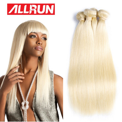 

Allrun 613 Blonde Virgin Hair Straight 4 Bundles Honey Blonde Brazilian Virgin Hair Straight Human Hair Extension