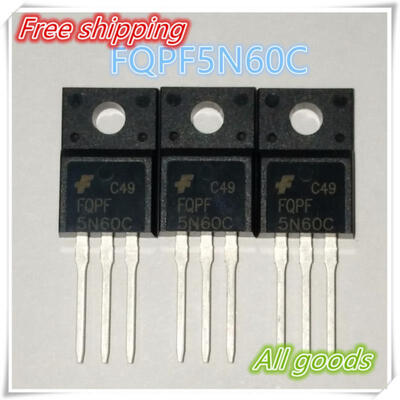 

20pcs/lot FQPF5N60C 5N60 MOSFET N-CH 500V 13A TO-220F best quality.