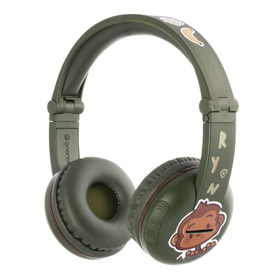 

Buddy Style BuddyPhones Слушайте беспроводную Bluetooth-гарнитуру для детей гарнитура Микрофон Специальность Изучение английского языка Слушание наушников Ученик Симпатичный подарок Army Green