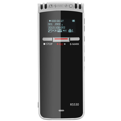 

Patriot aigo R5530 recording pen professional high-definition remote noise reduction MP3 player Hyun black 66mm thin body with clip 8GB black