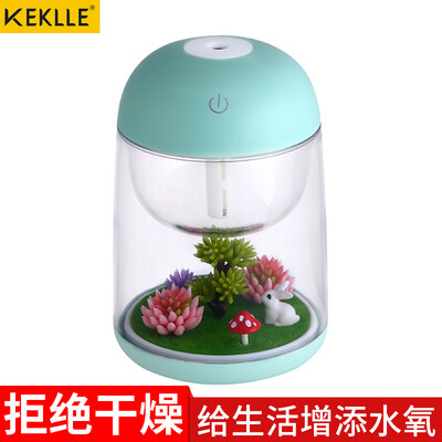 

KEKLLE micro landscape humidifier creative new year gift mini silent air replenishment USB dormitory bedroom desktop spray humidifier send friends KC05 green