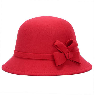 

Elegant Ladies Vintage Winter Hat Bowknot Fedora Bowler Cap