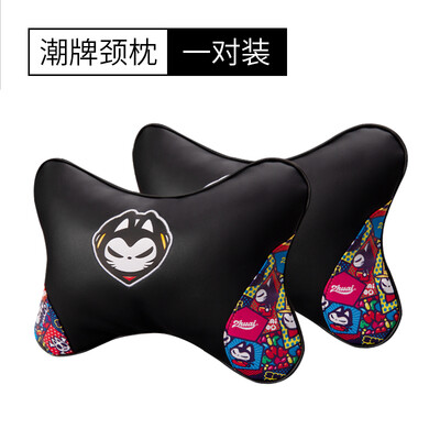 

ZhuaiMao car headrest neck pillow car car pillow lumbar cushion car supplies office chair pillow broken flower pair