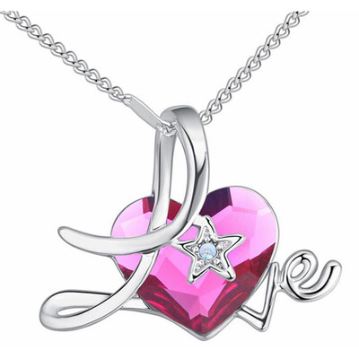

Heart Pendant Necklaces Crystal from Austrian Fashion Jewelry Women Accessories Luxury Noblest Bijoux 27341