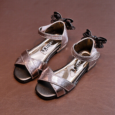 

Girl sandals 2018 summer new children Princess shoes bow open-toe sandals Dance shoes Korean kids beach shoes