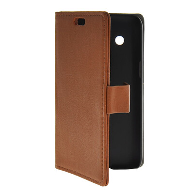

MOONCASE Slim Leather Flip Wallet Card Pouch with Kickstand Shell Back ЧЕХОЛ ДЛЯ Samsung Galaxy Core 4G G3518 Brown