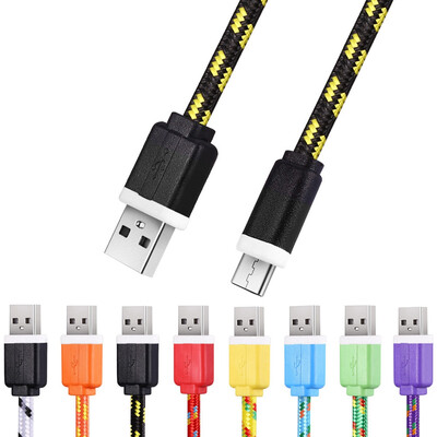 

1M Micro USB плоский плетеный адаптер для зарядного устройства для кабельного адаптера для смартфонов Android