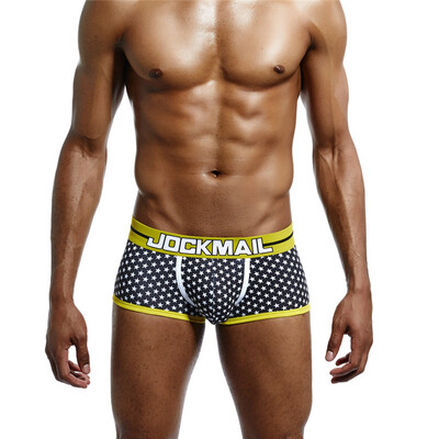 

JOCKMAIL Mens Cotton Boxer Briefs Star Logo Cartoon Home Pants Sweat-comfortable