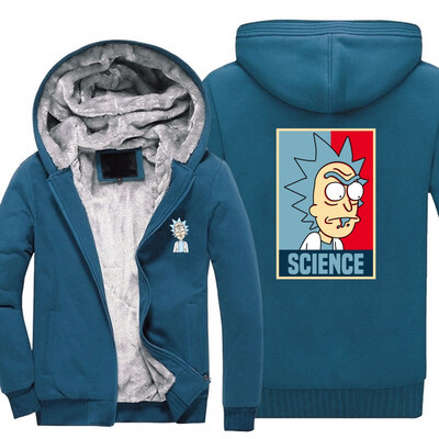 

2018 New USA SIZE Men Winter Autumn Hoodies SCIENCE PEACE AMONG WORLDS pattern Fleece Coat Baseball Uniform Sportswear Jacket wool
