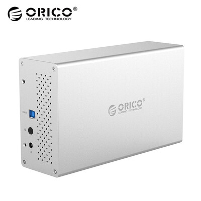 

ORICO 35-inch hard drive cabinet usb30 SATA serial desktop SSD solid state mechanical all-aluminum external hard drive box double-disc WS200U3 silver