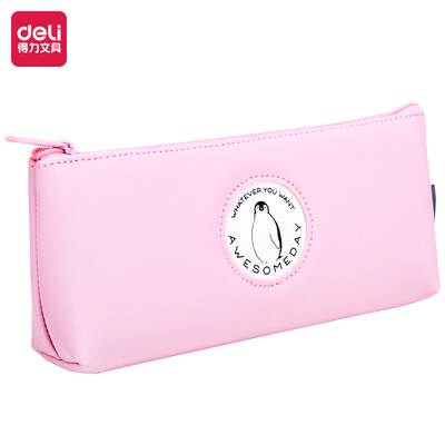 

Deli deli dirt-resistant waterproof pencil case pencil case student dumpling type multi-function pen bag cherry powder 66797