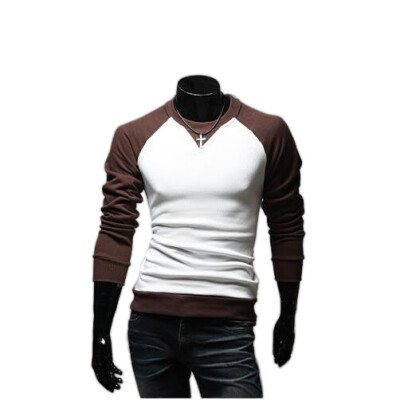 

Zogaa New Korean Men's T-shirt Raglan Sleeve Matching Color Slim