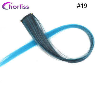

Chorliss Clip In One Piece Hairpieces Ombre Synthetic Clip on Hair Extensions Colored Long Straight Fake Hair for Women Children