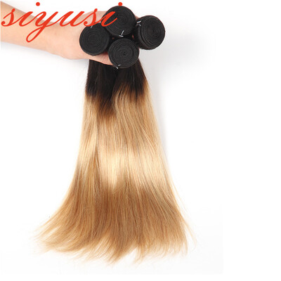

Черная жемчужина Предварительно окрашенные Remy Honey Blonde Ombre Человеческие волосы Bundles 3PCs Перуанские прямые волосы Weave Bundles T1b / 27 и 1b / 30