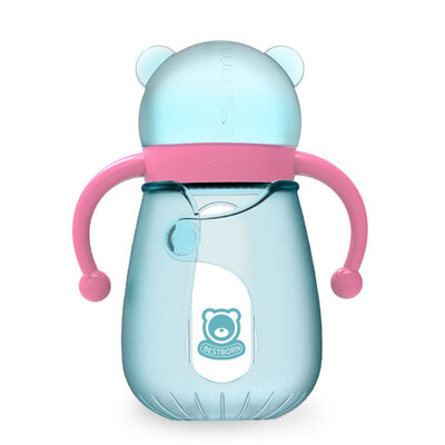 

Bei Shibang newborn bottle baby glass bottle self-operated straw bottle simulation nipple wide caliber bottle mint blue 240ML temperature version