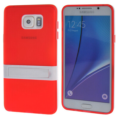 

MOONCASE Samsung Galaxy Note 5 ЧЕХОЛ ДЛЯ Soft Silicone Gel TPU Skin With Bracket Protective Red 01