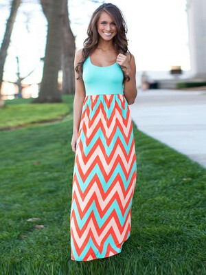 

Zigzag Sleeveless Fashion Womens Babydoll Dress
