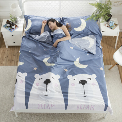 

Zero-degree exploration LIVTOR travel hotel hotel cotton print dirty dirty anti-dirty cotton hygienic sleeping bag Xingyue fairy tale double 180230cm gift strap