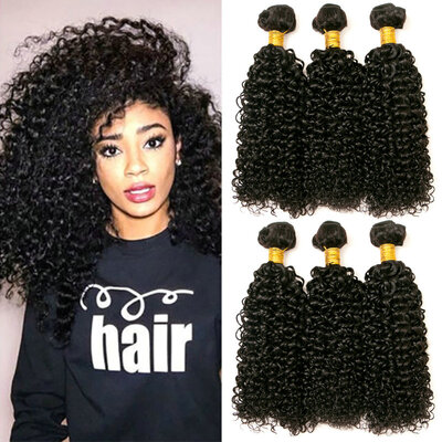 

CLAROLAIR Hair Afro Kinky Curly Virgin Hair 3 Bundles Peruvian Hair Curly Peruvian Virgin Hair Kinky Curly Tangle Free No Shedding