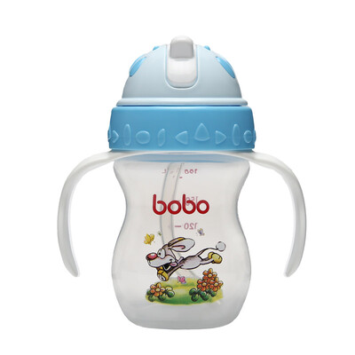 

Le Bao bobo learning cup baby with handle sippy cup children leak-proof kettle student cup 190ml blue
