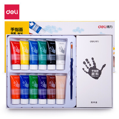 

Deli deli 12 color 20ml hose loaded washable paint childrens painting graffiti finger painting art graffiti 73872