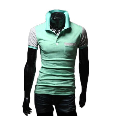 

Zogaa New Mens Polo Shirt Contrast Color Casual