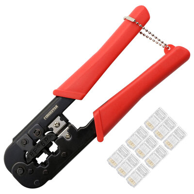 

Forgestar multi-function long leg high-speed network crimping pliers "with 9 five-class crystal head" cable pliers set