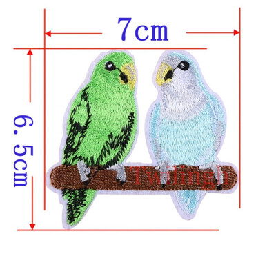 

1 Pc Top New Brand Clothes Patches Bird Red Rose Flower Embroidered Patch DIY Iron On Sew Fabric Repair Clothing Wedding Patches