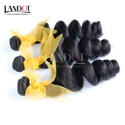 

9A Malaysian Virgin Hair Loose Wave 100 Human Hair Weaves 3 Bundles Unprocessed Malaysian Loose Wavy Curly Remy Hair Extensions